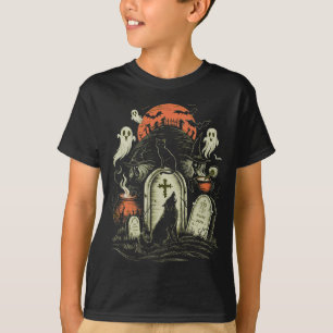 T-shirt Chat d'Halloween - sorcière Éffrayante