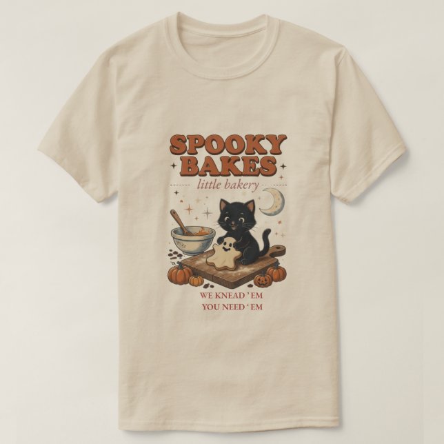 T-Shirt Chat d'Halloween Spooky Bakes (Design devant)