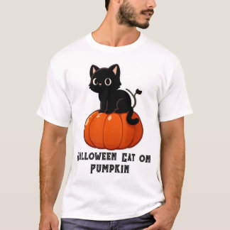 T-shirt Chat d'Halloween sur Citrouille