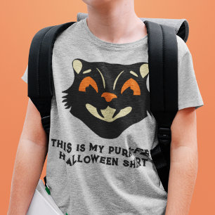 T-shirt Chat d'Halloween Vintage avec slogan personnalisé