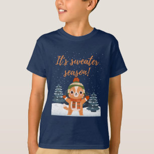 T-shirt Chat d'hiver .C'est saison plus douce