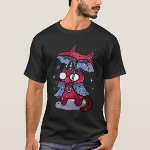 T-shirt Chat Diable Mignon et Effrayant Pastel Goth Krampu