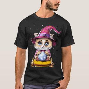 T-shirt Chat diseur de bonne aventure avec boule de crista