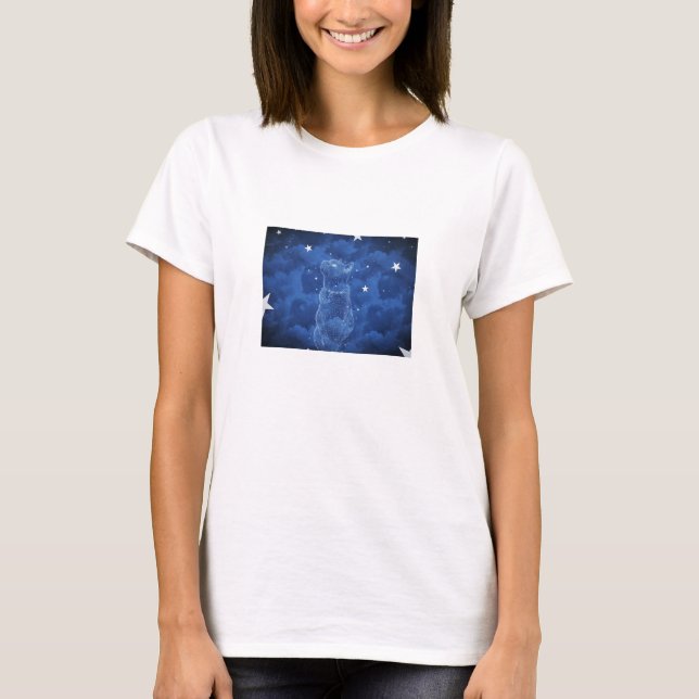 T-shirt Chat d'observation des étoiles, la chemise des (Devant)