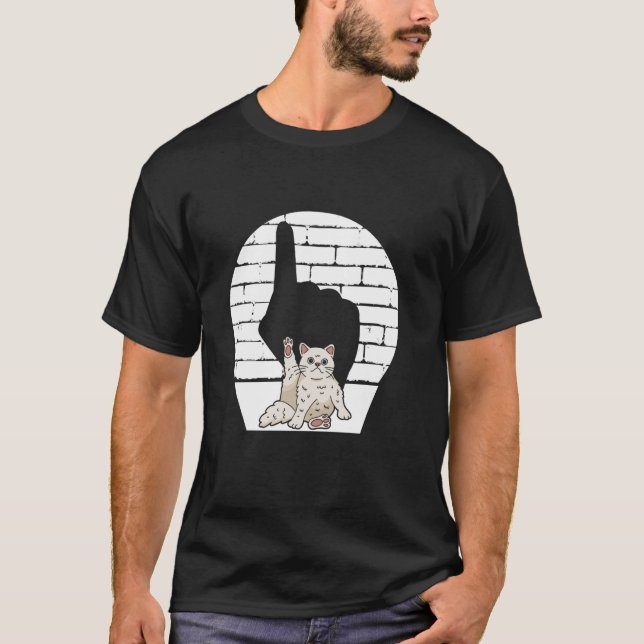 T-shirt Chat Doigt D'honneur Kitty (Devant)