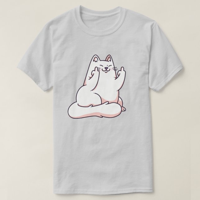 T-shirt Chat donnant le doigt (Design devant)