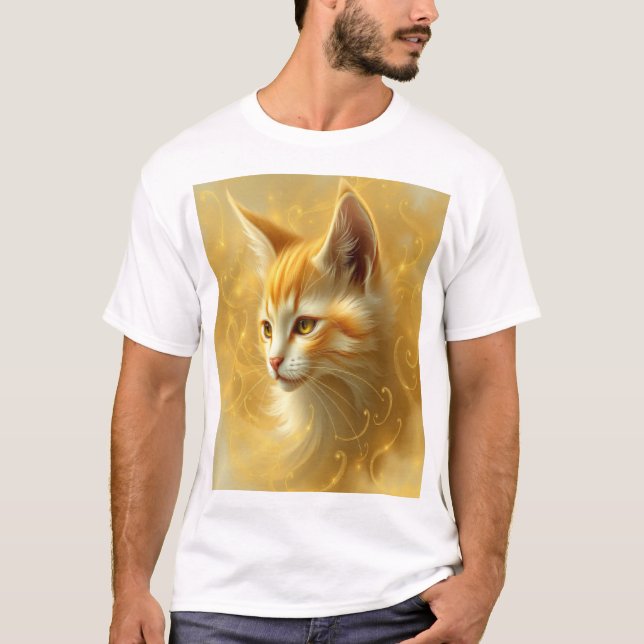 T-shirt Chat doré  (Devant)