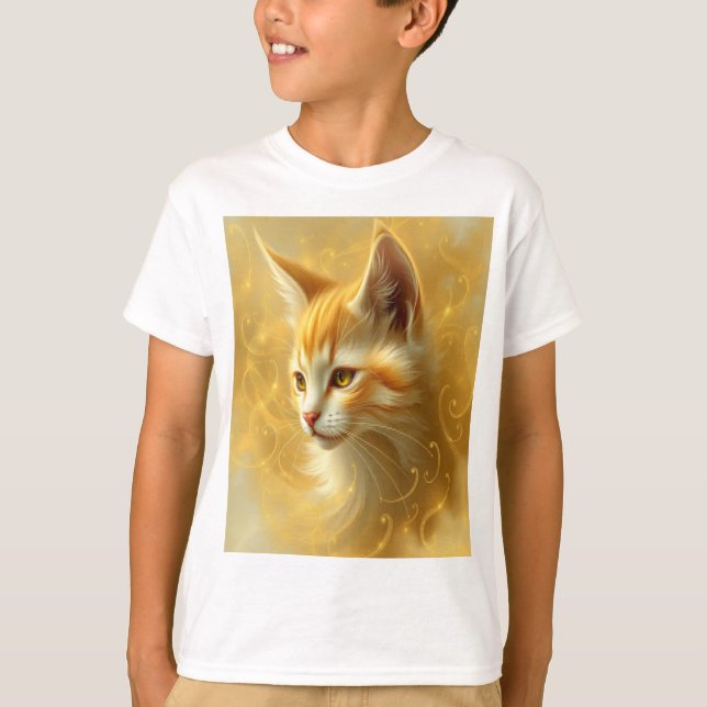 T-shirt Chat doré  (Devant)