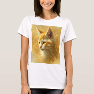 T-shirt Chat doré