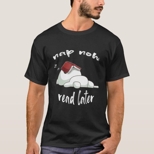 T-shirt chat dormant lis plus tard maintenant (Devant)