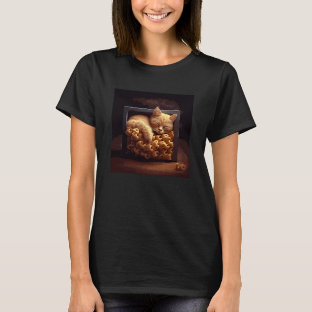 T-shirt Chat dort Mac Et Fromage (Devant)