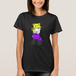 T-shirt Chat  Drapeau LGB Nonbinaire Chats Mois de la fier