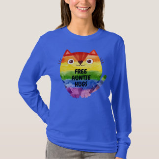 T-shirt Chat Drapeau Libre Tante Hugs Pride LGBTQ