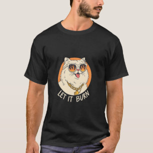 T-shirt Chat Drôle 2026 Humeur Laisser Brûler Manches Long