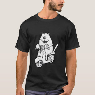 T-shirt Chat Drôle à Trottinette Dessin Animé Cool Amateur