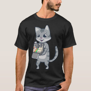 T-shirt Chat Drôle Avec Appareil Photo