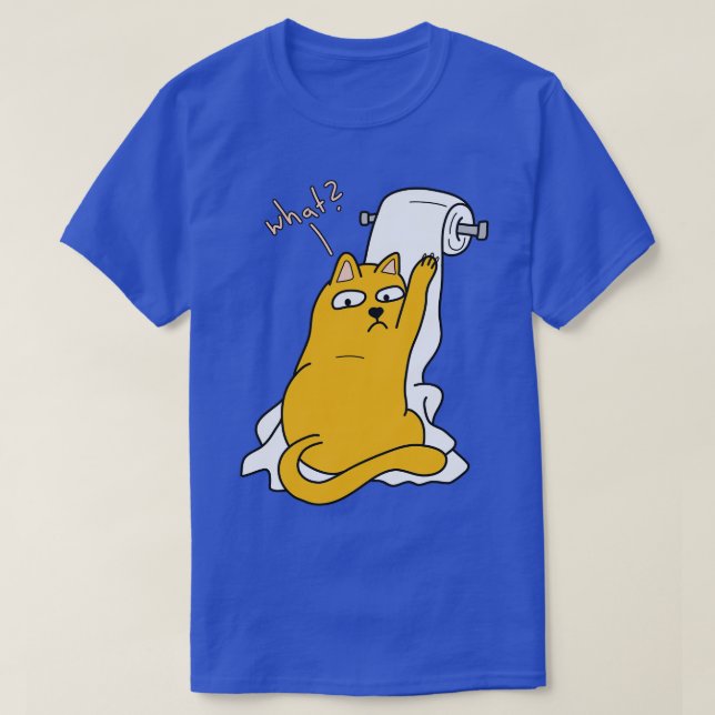 T-shirt Chat drôle avec papier toilette (Design devant)