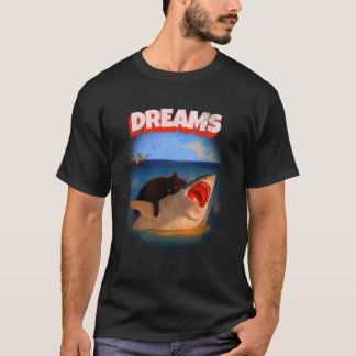 T-shirt Chat Drôle Ayant De Gros Rêves De Mourrir Le Requi