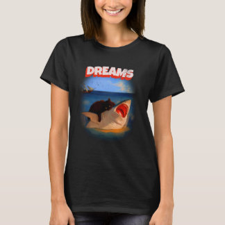 T-shirt Chat Drôle Ayant De Gros Rêves De Mourrir Le Requi