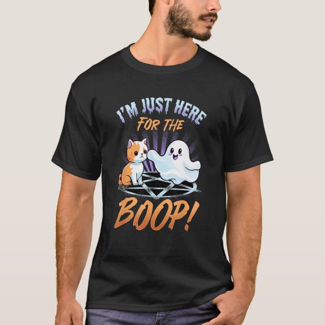 T-shirt Chat Drôle Boop Punition Fantôme Graphique Hommes  (Devant)