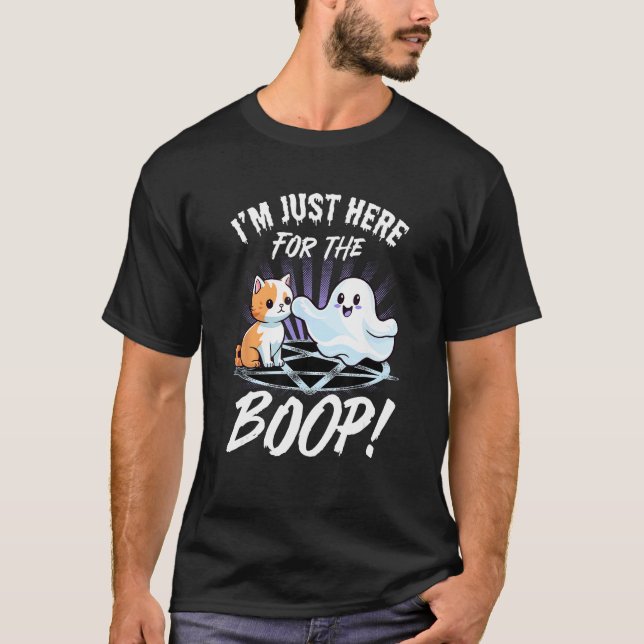 T-shirt Chat Drôle Boop Punition Fantôme Graphique Hommes  (Devant)