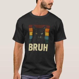 T-shirt Chat Drôle Bruh Amateur de Chats Rétro Animal Drôl