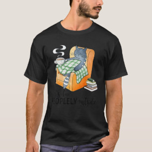 T-shirt Chat Drôle C'est Trop Trop Peuplé Dehors Humoristi