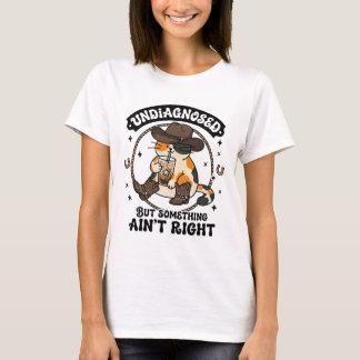 T-shirt Chat drôle chapeau de cowboy café glacé santé ment
