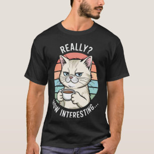 T-shirt Chat Drôle Chats Chaton Buveur de Café Sarcastique