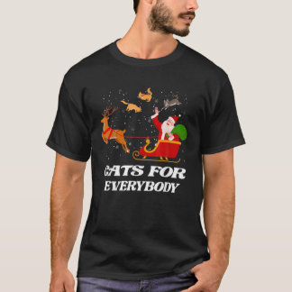 T-shirt Chat Drôle Chats de Noël Pour Tout Le Monde Mal No