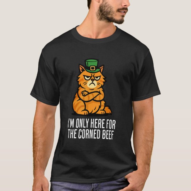 T-shirt Chat drôle corned-beef Saint-Patrick (Devant)