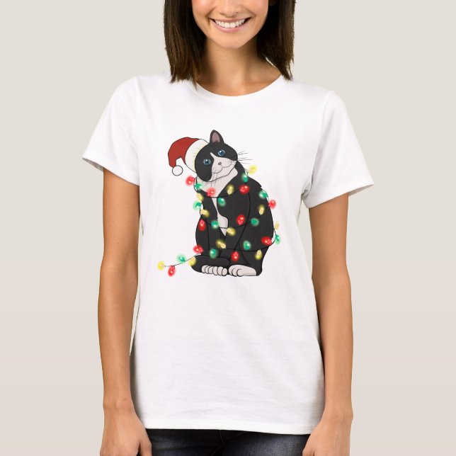 T-shirt Chat Drôle Cute Catmas (Devant)