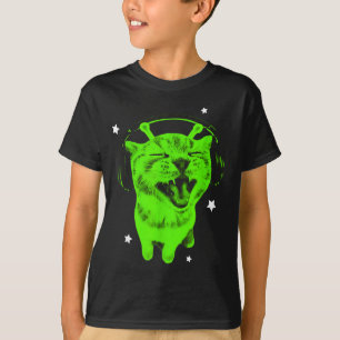 T-shirt Chat Drôle D'alien Y2k Mème Rétro Chat Drôle Vinta