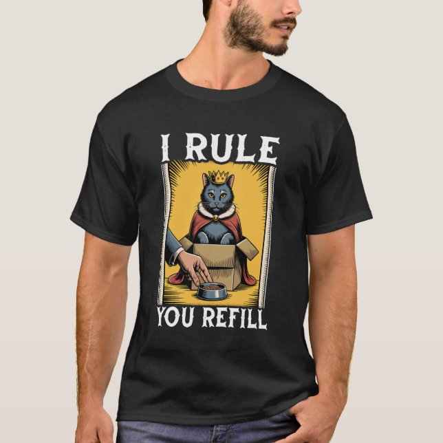 T-shirt Chat Drôle Dans Boîte Je Vous Dirige Recharge Amat (Devant)