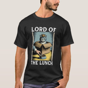 T-shirt Chat Drôle Dans Boîte Seigneur Du Déjeuner Amateur
