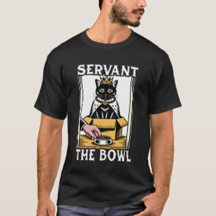 T-shirt Chat drôle dans la boîte Serviteur Le bol Amateur 