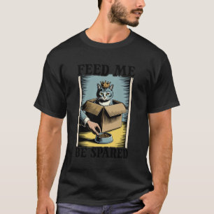 T-shirt Chat Drôle Dans Une Boîte Nourrissez-Moi Pour Être