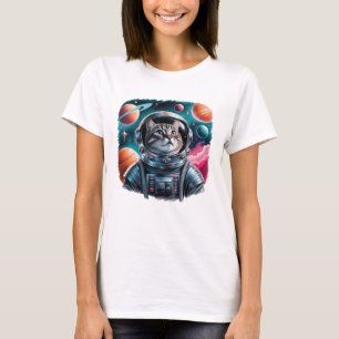 T-shirt Chat drôle d'astronaute dans l'espace