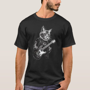 T-shirt Chat drôle de guitare