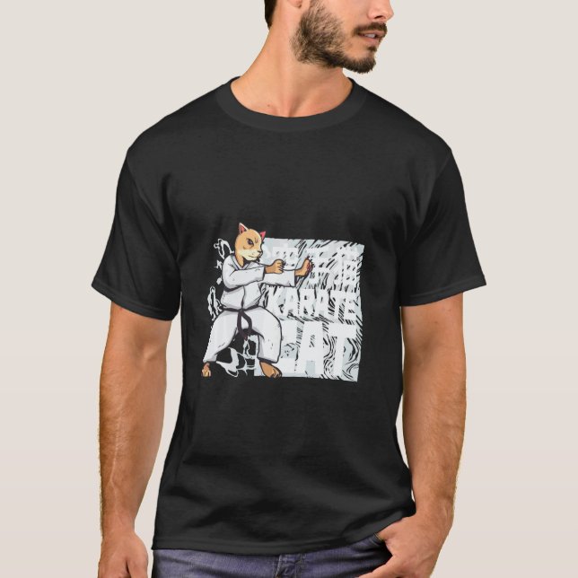 T-shirt Chat drôle de karaté (Devant)