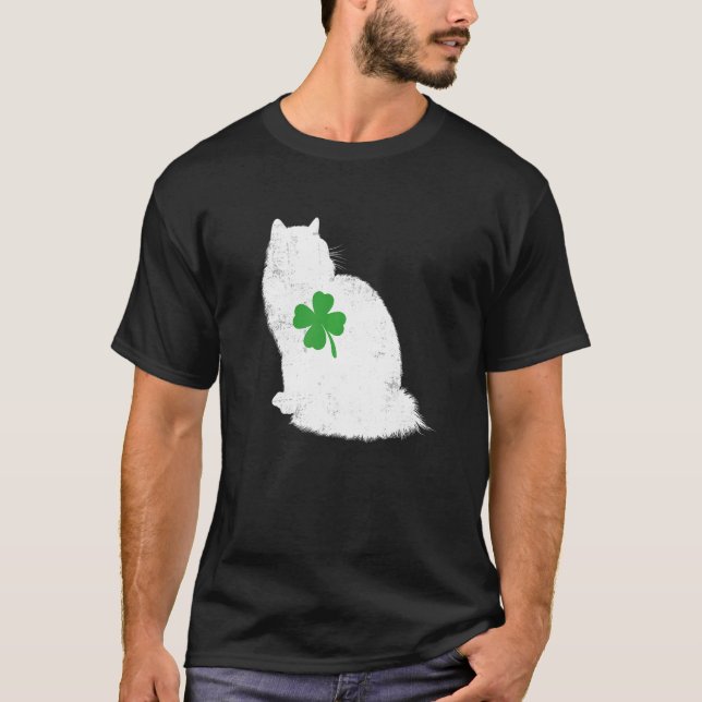 T-shirt Chat drôle de la Saint-Patrick Ragdoll Shamrock Gi (Devant)