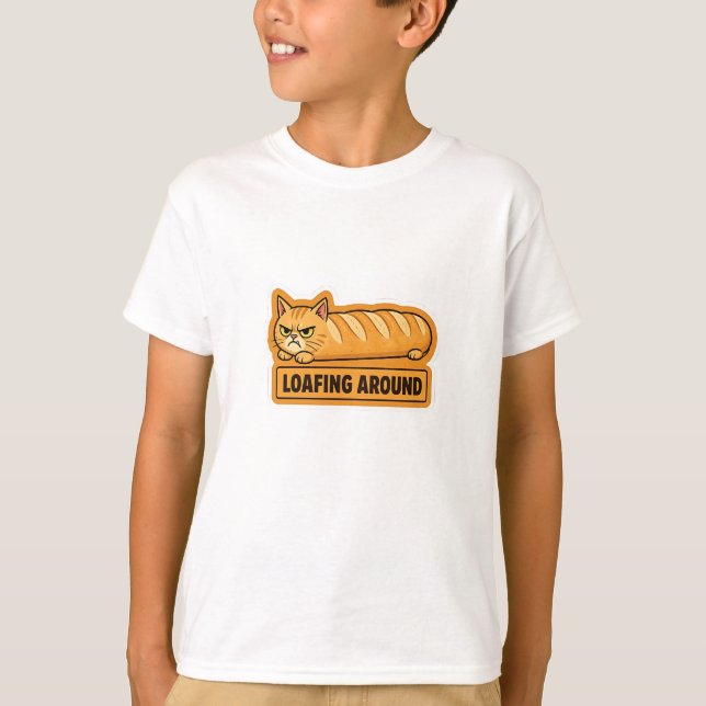 T-shirt Chat Drôle de Pain de Fête  (Devant)