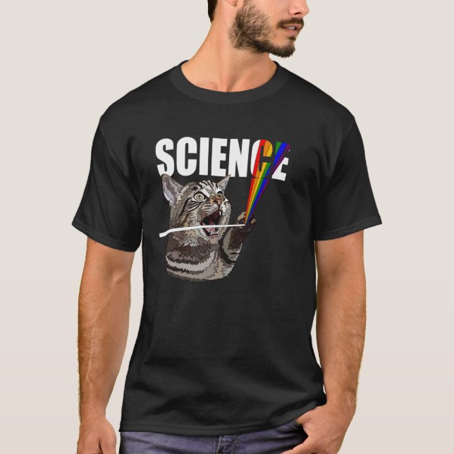 T-shirt Chat drôle de science amateur de physique (Devant)