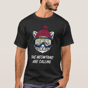 T-shirt Chat drôle de skieur de montagne amateur de planch