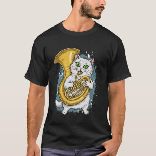 T-shirt Chat drôle de tuba amateur de musique bande geek m