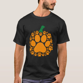 T-shirt Chat drôle d'Halloween empreinte de patte de chien