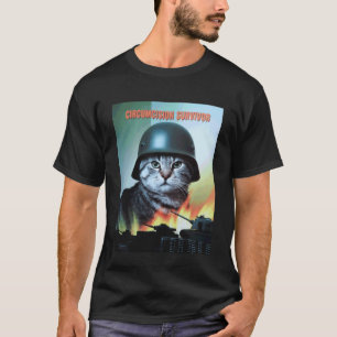 T-shirt Chat drôle disant Survivant de circoncision Parodi