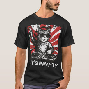 T-shirt Chat Drôle Dj Retro Platine Disco Danse Club Son
