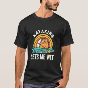T-shirt Chat Drôle En Kayak Blague Humide Extérieur Adulte