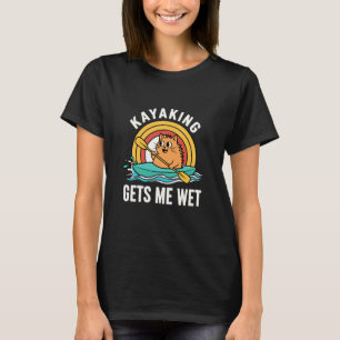 T-shirt Chat Drôle En Kayak Blague Humide Extérieur Adulte